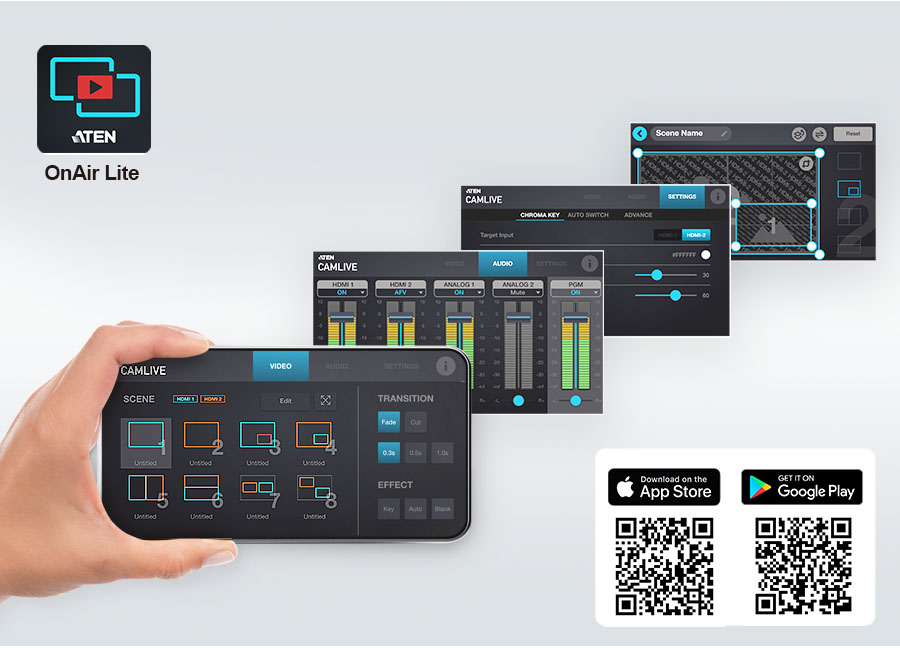 UC3022 Бесплатное приложение для управления ATEN OnAir Lite с постоянно обновляемыми функциями