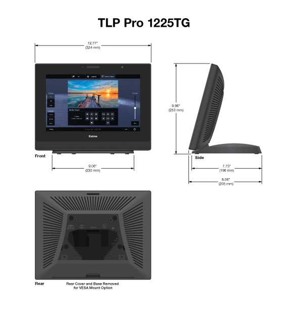 Чертеж Extron TLP Pro 1225TG