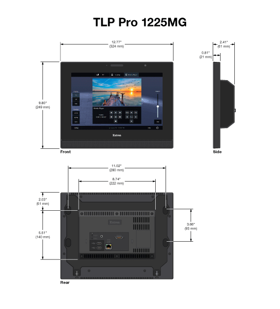 Чертеж Extron TLP Pro 1225MG