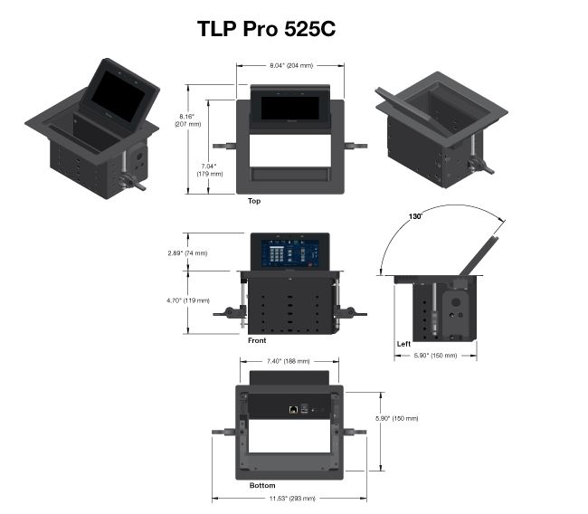 Extron TLP Pro-525C Чертеж с размерами